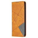 For Xiaomi Redmi 9A Rhombus Texture Horizontal Flip Magnetic Leather Case with Holder & Card Slots(Yellow)