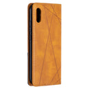 For Xiaomi Redmi 9A Rhombus Texture Horizontal Flip Magnetic Leather Case with Holder & Card Slots(Yellow)