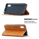For Xiaomi Redmi 9A Rhombus Texture Horizontal Flip Magnetic Leather Case with Holder & Card Slots(Yellow)
