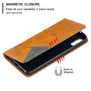 For Xiaomi Redmi 9A Rhombus Texture Horizontal Flip Magnetic Leather Case with Holder & Card Slots(Yellow)