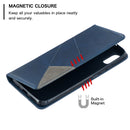 For Xiaomi Redmi 9A Rhombus Texture Horizontal Flip Magnetic Leather Case with Holder & Card Slots(Blue)