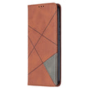 For Xiaomi Redmi 9A Rhombus Texture Horizontal Flip Magnetic Leather Case with Holder & Card Slots(Brown)