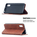 For Xiaomi Redmi 9A Rhombus Texture Horizontal Flip Magnetic Leather Case with Holder & Card Slots(Brown)
