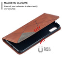 For Xiaomi Redmi 9A Rhombus Texture Horizontal Flip Magnetic Leather Case with Holder & Card Slots(Brown)