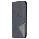 For Xiaomi Redmi 9A Rhombus Texture Horizontal Flip Magnetic Leather Case with Holder & Card Slots(Black)