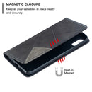 For Xiaomi Redmi 9A Rhombus Texture Horizontal Flip Magnetic Leather Case with Holder & Card Slots(Black)