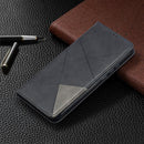 For Xiaomi Redmi 9A Rhombus Texture Horizontal Flip Magnetic Leather Case with Holder & Card Slots(Black)