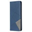 For Xiaomi Redmi 9C Rhombus Texture Horizontal Flip Magnetic Leather Case with Holder & Card Slots(Blue)