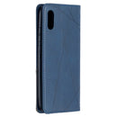 For Xiaomi Redmi 9C Rhombus Texture Horizontal Flip Magnetic Leather Case with Holder & Card Slots(Blue)