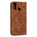 For Huawei Honor 9X Lite Lucky Flowers Embossing Pattern Magnetic Horizontal Flip Leather Case with Holder & Card Slots(Yellow Brown)