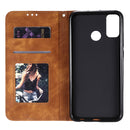 For Huawei Honor 9X Lite Lucky Flowers Embossing Pattern Magnetic Horizontal Flip Leather Case with Holder & Card Slots(Yellow Brown)