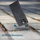 For iPhone 12 Pro Max CaseMe-013 Multifunctional Retro Frosted Horizontal Flip Leather Case with Card Slot & Holder & Wallet(Black)