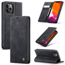For iPhone 12 Pro Max CaseMe-013 Multifunctional Retro Frosted Horizontal Flip Leather Case with Card Slot & Holder & Wallet(Black)