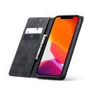 For iPhone 12 Pro Max CaseMe-013 Multifunctional Retro Frosted Horizontal Flip Leather Case with Card Slot & Holder & Wallet(Black)