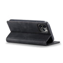 For iPhone 12 Pro Max CaseMe-013 Multifunctional Retro Frosted Horizontal Flip Leather Case with Card Slot & Holder & Wallet(Black)