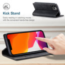 For iPhone 12 Pro Max CaseMe-013 Multifunctional Retro Frosted Horizontal Flip Leather Case with Card Slot & Holder & Wallet(Black)