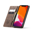 For iPhone 12 Pro Max CaseMe-013 Multifunctional Retro Frosted Horizontal Flip Leather Case with Card Slot & Holder & Wallet(Coffee)