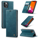 For iPhone 12 Pro Max CaseMe-013 Multifunctional Retro Frosted Horizontal Flip Leather Case with Card Slot & Holder & Wallet(Blue)