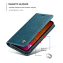 For iPhone 12 Pro Max CaseMe-013 Multifunctional Retro Frosted Horizontal Flip Leather Case with Card Slot & Holder & Wallet(Blue)