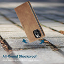 For iPhone 12 Pro Max CaseMe-013 Multifunctional Retro Frosted Horizontal Flip Leather Case with Card Slot & Holder & Wallet(Brown)