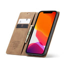 For iPhone 12 Pro Max CaseMe-013 Multifunctional Retro Frosted Horizontal Flip Leather Case with Card Slot & Holder & Wallet(Brown)