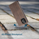 For iPhone 12 / 12 Pro CaseMe-013 Multifunctional Retro Frosted Horizontal Flip Leather Case with Card Slot & Holder & Wallet(Coffee)