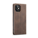 For iPhone 12 / 12 Pro CaseMe-013 Multifunctional Retro Frosted Horizontal Flip Leather Case with Card Slot & Holder & Wallet(Coffee)