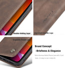 For iPhone 12 / 12 Pro CaseMe-013 Multifunctional Retro Frosted Horizontal Flip Leather Case with Card Slot & Holder & Wallet(Coffee)