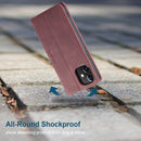 For iPhone 12 / 12 Pro CaseMe-013 Multifunctional Retro Frosted Horizontal Flip Leather Case with Card Slot & Holder & Wallet(Wine Red)