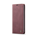 For iPhone 12 / 12 Pro CaseMe-013 Multifunctional Retro Frosted Horizontal Flip Leather Case with Card Slot & Holder & Wallet(Wine Red)
