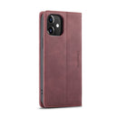For iPhone 12 / 12 Pro CaseMe-013 Multifunctional Retro Frosted Horizontal Flip Leather Case with Card Slot & Holder & Wallet(Wine Red)