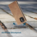 For iPhone 12 / 12 Pro CaseMe-013 Multifunctional Retro Frosted Horizontal Flip Leather Case with Card Slot & Holder & Wallet(Brown)