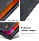 For iPhone 12 mini CaseMe-013 Multifunctional Retro Frosted Horizontal Flip Leather Case with Card Slot & Holder & Wallet(Black)