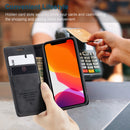 For iPhone 12 mini CaseMe-013 Multifunctional Retro Frosted Horizontal Flip Leather Case with Card Slot & Holder & Wallet(Black)