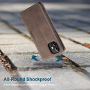 For iPhone 12 mini CaseMe-013 Multifunctional Retro Frosted Horizontal Flip Leather Case with Card Slot & Holder & Wallet(Coffee)