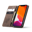 For iPhone 12 mini CaseMe-013 Multifunctional Retro Frosted Horizontal Flip Leather Case with Card Slot & Holder & Wallet(Coffee)