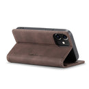 For iPhone 12 mini CaseMe-013 Multifunctional Retro Frosted Horizontal Flip Leather Case with Card Slot & Holder & Wallet(Coffee)