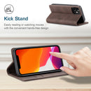 For iPhone 12 mini CaseMe-013 Multifunctional Retro Frosted Horizontal Flip Leather Case with Card Slot & Holder & Wallet(Coffee)