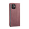 For iPhone 12 mini CaseMe-013 Multifunctional Retro Frosted Horizontal Flip Leather Case with Card Slot & Holder & Wallet(Wine Red)