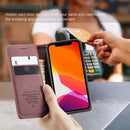 For iPhone 12 mini CaseMe-013 Multifunctional Retro Frosted Horizontal Flip Leather Case with Card Slot & Holder & Wallet(Wine Red)