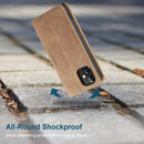 For iPhone 12 mini CaseMe-013 Multifunctional Retro Frosted Horizontal Flip Leather Case with Card Slot & Holder & Wallet(Brown)