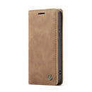 For iPhone 12 mini CaseMe-013 Multifunctional Retro Frosted Horizontal Flip Leather Case with Card Slot & Holder & Wallet(Brown)