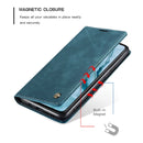 For OnePlus Nord CaseMe-013 Multifunctional Retro Frosted Horizontal Flip Leather Case with Card Slot & Holder & Wallet(Blue)