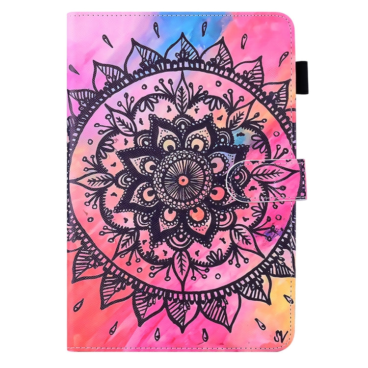 Huawei MatePad T 8 Coloured Drawing Horizontal Flip Leather Case with Holder & Card Slot & Photo Frame(Mandala)