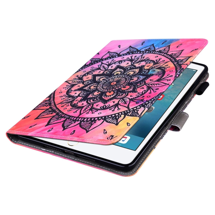 Huawei MatePad T 8 Coloured Drawing Horizontal Flip Leather Case with Holder & Card Slot & Photo Frame(Mandala)