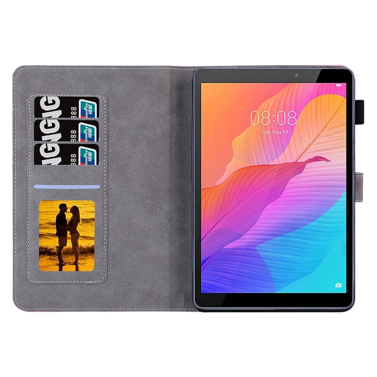 Huawei MatePad T 8 Coloured Drawing Horizontal Flip Leather Case with Holder & Card Slot & Photo Frame(Mandala)