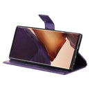 For Samsung Galaxy Note20 Ultra 5G Sun Embossing Pattern Horizontal Flip Leather Case with Card Slot & Holder & Wallet & Lanyard(Purple)