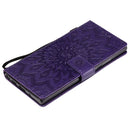 For Samsung Galaxy Note20 Ultra 5G Sun Embossing Pattern Horizontal Flip Leather Case with Card Slot & Holder & Wallet & Lanyard(Purple)