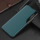 For Xiaomi Redmi 9C Side Display Shockproof Horizontal Flip Leather Case with Holder(Geen)