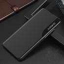 For Xiaomi Redmi 9C Side Display Shockproof Horizontal Flip Leather Case with Holder(Black)